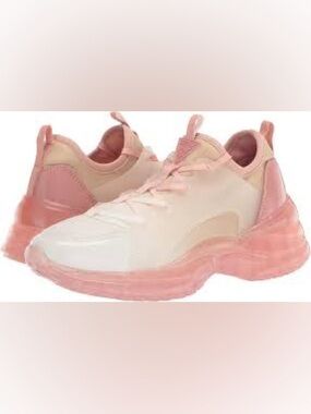 Guess White Sneakers with Pink Accents
